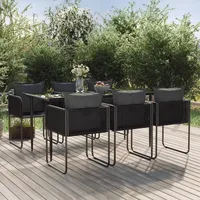 vidaXL 7-tlg. Garten-Essgruppe Schwarz