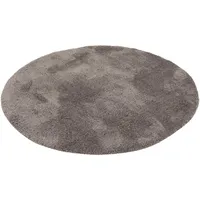 Pergamon Luca Hochflorteppich Ø 200 cm Grau