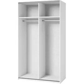 otto home Kleiderschrank OTTO HOME "Eastvale, 120x64x210cm, ideal für kleine Räume oder Nischen", weiß, B:120cm H:210cm T:64cm, FSC-zertifizierter Holzwerkstoff, Melamin, Metall, Schränke, Kleiderschrank, Schrank mit Schwebetüren, FSC-zertifiziert, Metallgriffe