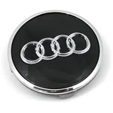 Audi 8W0601170A Radzierkappe (1 Stück) Nabenkappe Nabendeckel Felgendeckel Alufelgen, schwarz glänzend