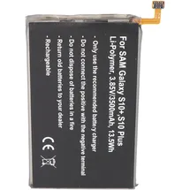AccuCell Akku passend für Samsung Galaxy S10+, S10 Plus, Li-Polymer, 3,85V, 3500mAh, 13,5Wh, built-in, ohne Werkzeug