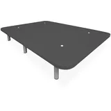 DUÉRMETE ONLINE - Extra Robustes 3D-Polsterbett mit großer Stabilität und 5 Querstangen + 6 Metallfüße mit Gewinde von 25 cm, 90 x 190, Dunkelgrau