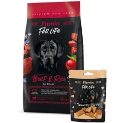 FITMIN For Life Beef & Rice 12kg + Kekse 50g GRATIS