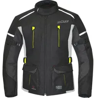 BÜSE Rider, Textiljacke wasserdicht - Schwarz/Grau/Neon-Gelb - XXL