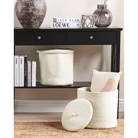 Beliani Aufbewahrungskorb 2er Set 33 x 33 x 33 cm Weiß