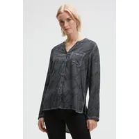 Soccx Damen, Langarmbluse mit All Over Print Lunar Grey,