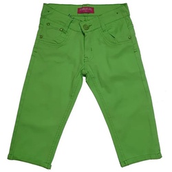 Girls Fashion Caprihose Mädchen Stretch Hose, Capri, Sommerhose, M9144 grün 128/134