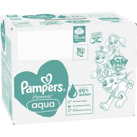Pampers Harmonie Aqua Baby Feuchtetücher Paw Patrol, 15 x 48er Stück