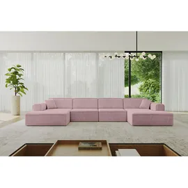 altdecor Wohnlandschaft IREA-U2-v3 - 386x165x77 cm Rosa