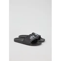 Badeschuh ALPHA INDUSTRIES "Alpha Industries Accessoires - Beachwear Alpha Slider", Herren, Gr. 36, schwarz, Schuhe Badelatschen Pantolette