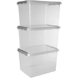 SUNWARE Aufbewahrungsbox Comfort Line 40 x 30 x 26 cm 3-tlg. transparent