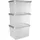 SUNWARE Aufbewahrungsbox Comfort Line 40 x 30 x 26 cm 3-tlg. transparent