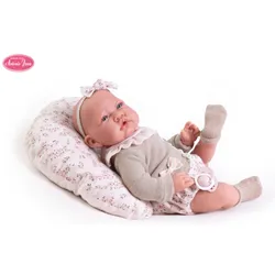 Antonio Juan Muñecas Puppe Neugeborenes Baby Recién Nacida mit Stillkissen – 42 cm