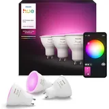 Philips Hue White & Color Ambiance GU10 LED Spot 3Er Pack (400 Lm), Dimmbare LED