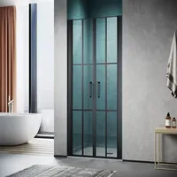 90x195cm Pendeltür Nischentür Doppeltür Duschtrennwand mit Nano-Layered Klarglas