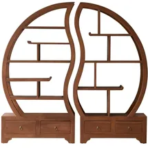 Tikamoon Bücherregal aus Teak 40 x 30 x 180 cm Beige