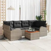 vidaXL Garten-Lounge-Set 7-tlg. grau