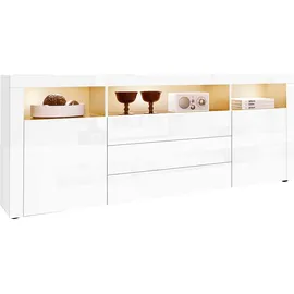 borchardt Möbel Santa Fé 166 x 72 x 35 cm Weiß hochglanz