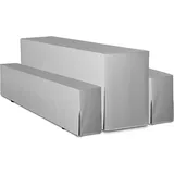 TexDeko Hussen Bierzeltgarnituren gepolstert 5TLG Set Premium 220x50cm Grau)