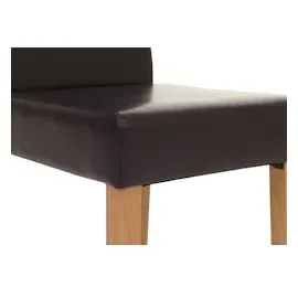 Mendler 6er-Set Esszimmerstuhl Stuhl Küchenstuhl Littau ~ Kunstleder, braun, helle Beine