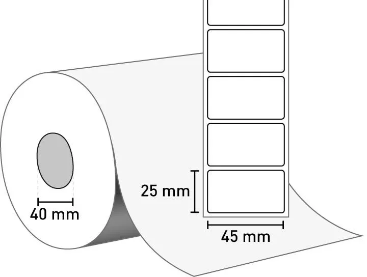 Pharmigo® Ultra TD (Thermopapier) 45 mm x 25 mm / permanent / 40 mm Kern / 2.000 Etiketten je Rolle