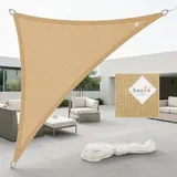 Hanse Sonnenschutz Sonnensegel Schattensegel UV-Schutz Dreieck 3x3x3m Sand