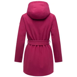 Marikoo Damen, Übergangsmantel (XS-3XL) - Eleganter Mantel mit Taillengürtel und Oversized Hood Kapuze