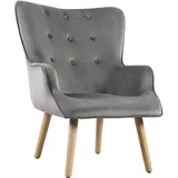 Habitat et Jardin Sessel Odense Samt 81 x 92 x 73 cm Grau