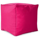 Green Bean Sitzsack-Hocker 40x40x40cm mit EPS-Perlen Füllung - Fußhocker Fußkissen Sitz-Pouf für Sitzsäcke - Bodenkissen für Kinder und Erwachsene - Fußablage Sitzkissen Sitzhocker Pink