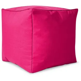 Green Bean Sitzsack-Hocker 40x40x40cm mit EPS-Perlen Füllung - Fußhocker Fußkissen Sitz-Pouf für Sitzsäcke - Bodenkissen für Kinder und Erwachsene - Fußablage Sitzkissen Sitzhocker Pink