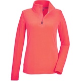 KILLTEC Damen Fleeceshirt mit Stehkragen und Reißverschluss KSW 101 WMN FLC SHRT, neon-Coral, 40,