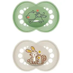 MAM Schnuller Original Silikon, 2 Stk., Wolf/Hase, 6-16 Monate