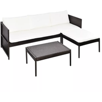 vidaXL Polyrattan Garten-Lounge-Set 3-tlg. braun