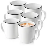 sänger Becher Set Marlo, Porzellan, 6 tlg. Marlo Black Rim Kaffeebecher Set, Porzellan, PREMIUM COLLECTION schwarz|weiß