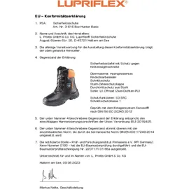 Lupriflex Schnittschutzstiefel Eco-Hunter Basic, S3, Gr. 41