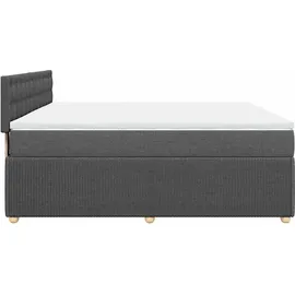 vidaXL Boxspringbett 180 x 200 cm Dunkelgrau