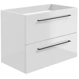 Camargue Espacio Waschtischunterschrank  (80 x 46 x 60 cm, Farbe Griff: Schwarz, 2 Schubkästen, Mira)