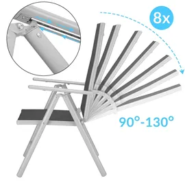 CASARIA Bern Set 9-tlg. Tischplatte Milchglas/silber