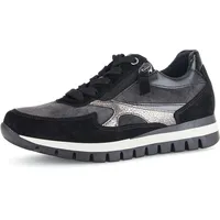 Gabor Damen Low-Top Sneaker, Frauen Halbschuhe,Strassenschuhe,Sportschuhe,Freizeitschuhe,Turnschuhe,Laufschuhe,dkgrey/schw/Bronce,39 EU / 6 UK - 39 EU Weit