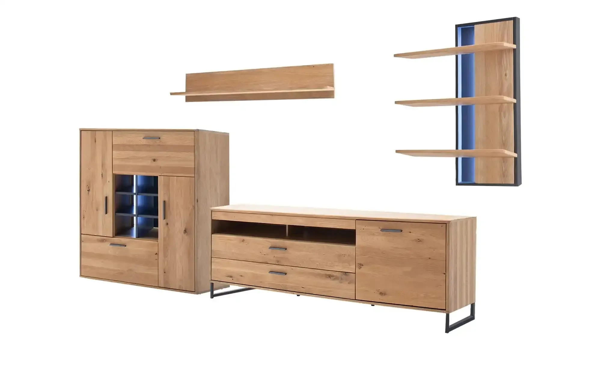 Woodford Wohnkombination  Oakland ¦ holzfarben ¦ Maße (cm): B: 338 H: 204 T: 50.0