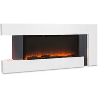 Klarstein Deko Kamin mit LED-Flammen, Elektro Kamin mit Heizung, 2000W Elektrischer Kamin, Sparsamer Kamin Elektrisch, Wandkamin mit Fernbedienung & Timer, Elektrische Kamine mit MDF-Gehäuse