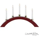 Star Trading STAR Trading, LED Lichterbogen,Halla‘, Holz, 5 Kerzen, weinrot, rund