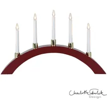 Star Trading STAR Trading, LED Lichterbogen,Halla‘, Holz, 5 Kerzen, weinrot, rund
