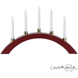 Star Trading STAR Trading, LED Lichterbogen,Halla‘, Holz, 5 Kerzen, weinrot, rund