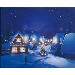 HELLUM LED-Bild Dorf im Winter 520910