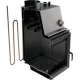 Kratki ZUZIA Kamineinsatz Stahl Schwarz/Abdeckplatte Glas