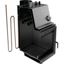 Kratki ZUZIA Kamineinsatz Stahl Schwarz/Abdeckplatte Glas