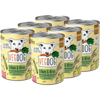 VEGDOG Senior veganes Nassfutter für ältere Hunde ab 7 Jahren mit Erbsen und Hirse, getreidefreies Alleinfutter für Allergiker mit alternativer Proteinquelle, Vorteilspack 6 x 400 g