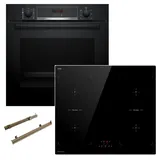 Bosch Backofen-Set PYROLYSE Teleskopauszug + Keenberk Flex-Induktionskochfeld autark 60cm