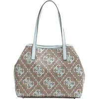 GUESS Vikky Large Tote Bag, Latte Logo/Eisblau